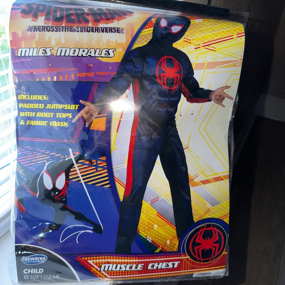 Miles Morales costume size 12/14, gently used, in great shape